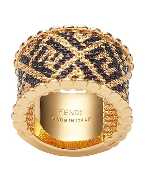 FENDI Metal Crystal Forever Fendi Ring M 54/7 Gold 1454990.